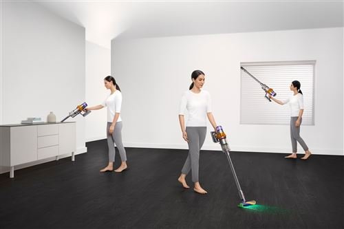 Aspiradora vertical Dyson V15 Detect Absolute gris y morada - Imagen de 4