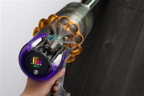 Aspiradora vertical Dyson V15 Detect Absolute gris y morada - Imagen de 6