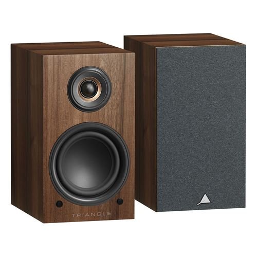 Altavoces Hi-Fi conectados Triangle Elara LN01A en color castaño. Se venden por pares.