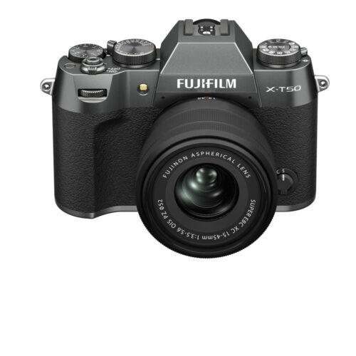Kit de cámara sin espejo Fujifilm X-T50 antracita plata + XC15-45mm